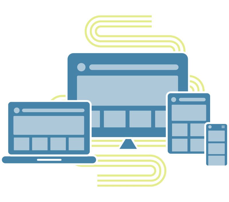 responsive website displayed across different devices