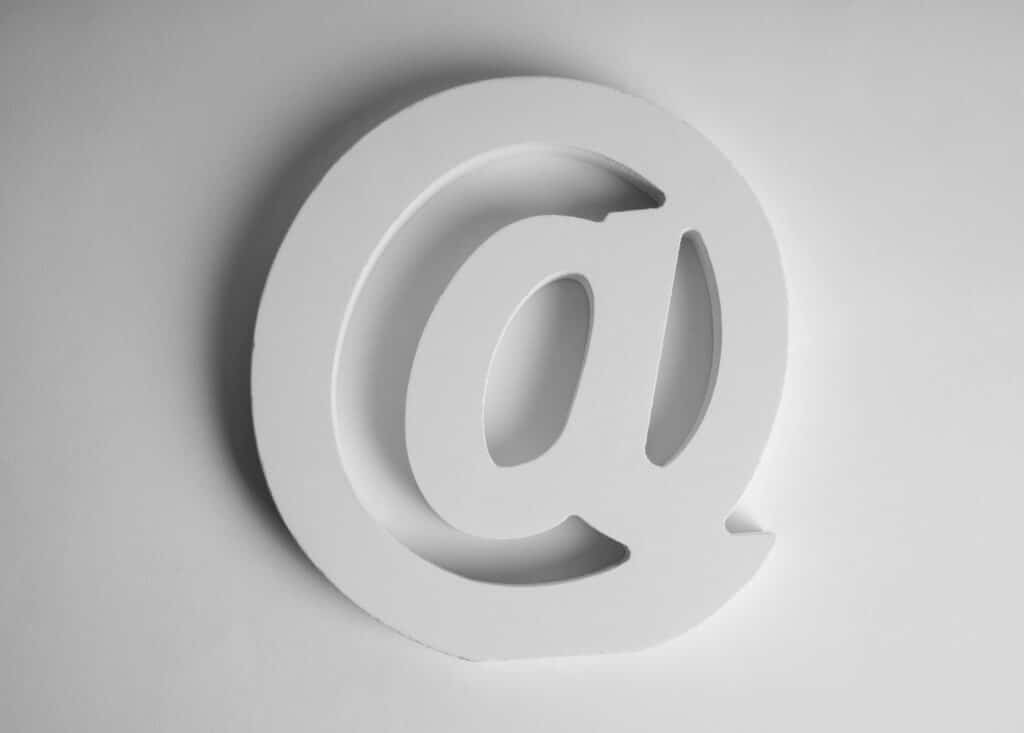 E-mail symbol on white background
