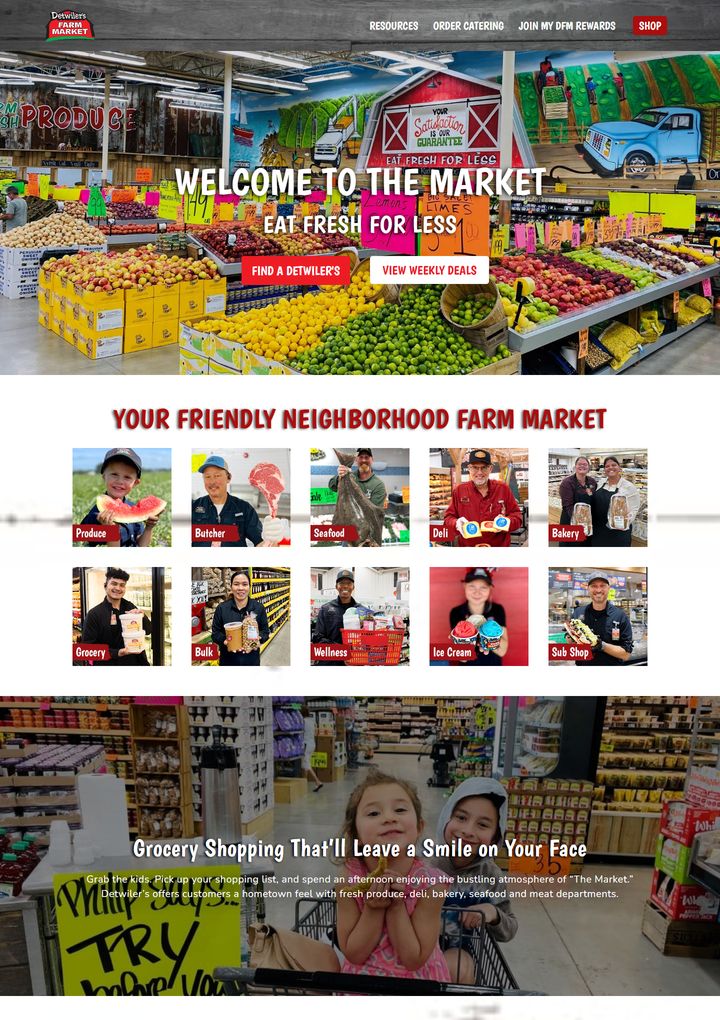 Detwiler Market website homepage