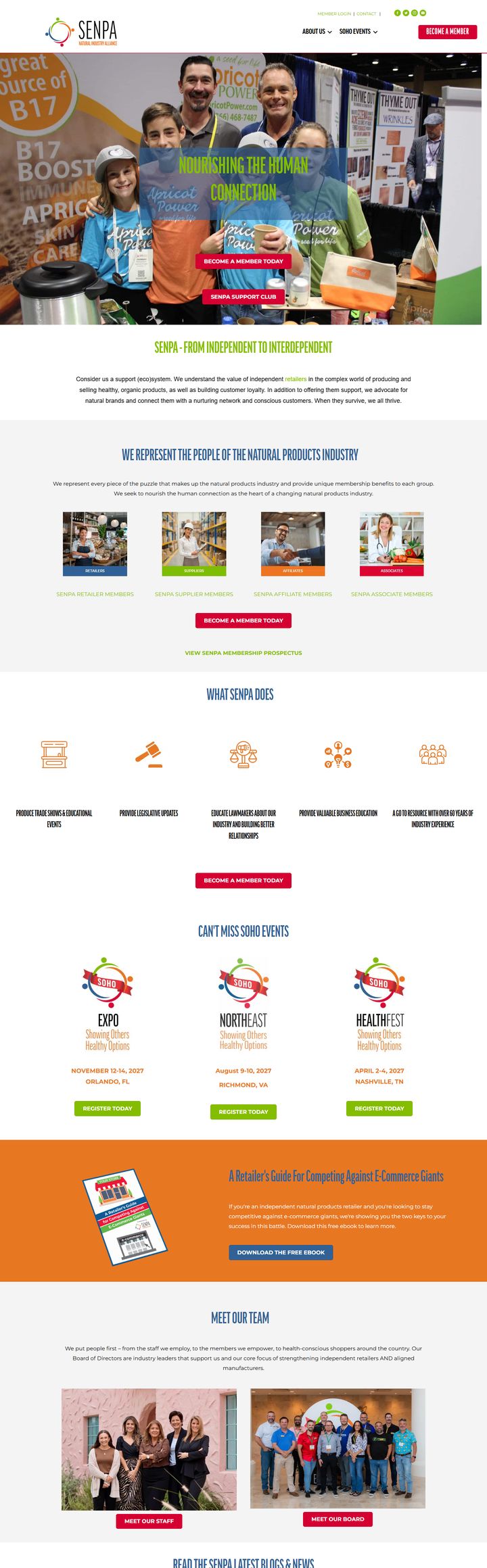 SENPA website homepage