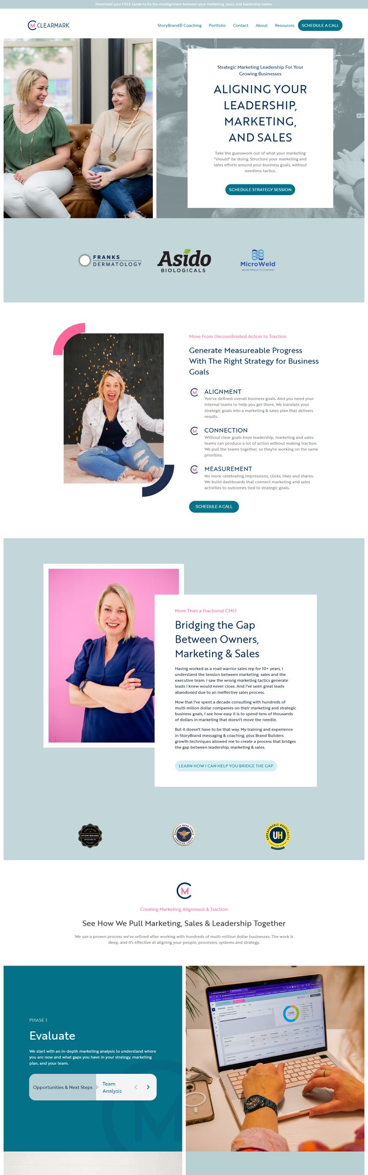 Clearmark website homepage